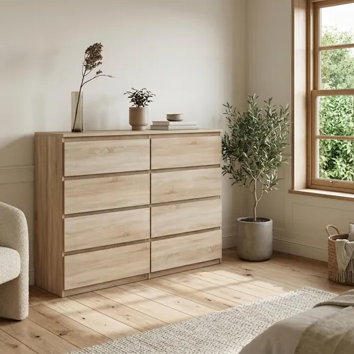 Masseno Kommode Nudo, Sonoma Eiche, 8 Schubladen