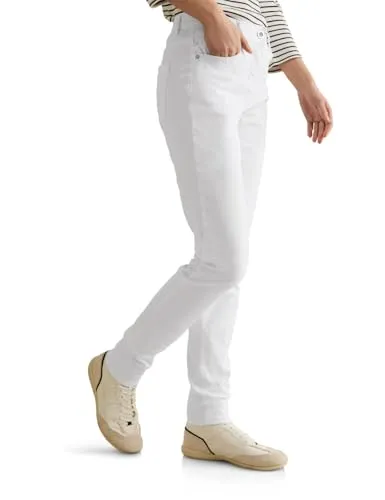 CECIL Damen B378650 Slim Fit Jeans, White, 31W x 28L in weiß von CECIL