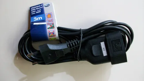 Euro Verlängerung 3m schwarz in schwarz von REV