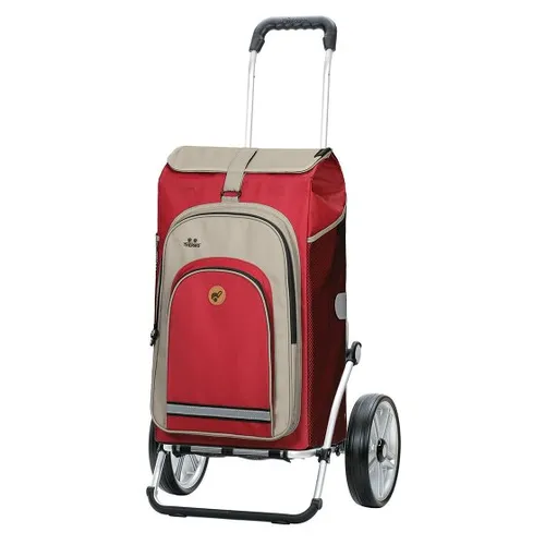 ANDERSEN Einkaufstrolley - Royal Shopper Hydro 2.1 rot - Einkaufstrolley mit 62 L Volumen, klappbar und multifunktional, ideal für den Einkauf und als Fahrradanhänger, inklusive Thermofach und Rucksack-Funktion.