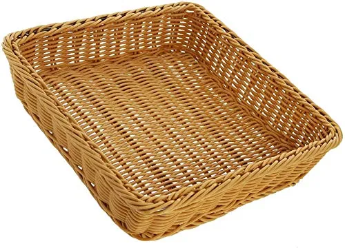 Dekoleidenschaft Regalkorb aus Polyrattan - Regalkorb aus abwaschbarem Polyrattan, ideal für Gastronomie und Handel, vielseitig als Aufbewahrungskorb, Obstkorb oder Servierkorb einsetzbar.