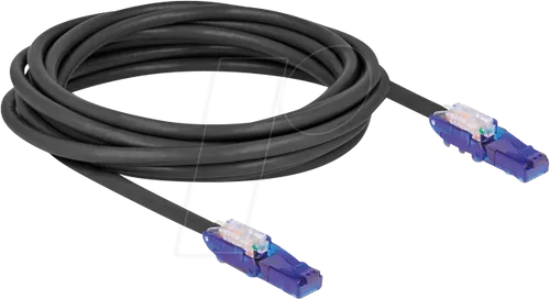 Delock RJ45 Netzwerkkabel Cat.6 UTP 5 m - Netzwerkkabel mit 180° winkelbaren Steckern für optimale Platzierung, ideal für enge Räume und eine stabile Verbindung.