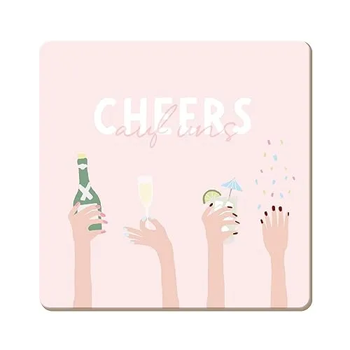 Grafik Werkstatt lustiger Untersetzer aus Kork | Cheers, Bunt