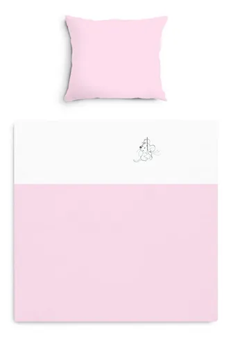 Amilian Babybettwäsche Kinderwagenset - 2tlg. Kinderbettwäsche - 80x80cm + 35x40cm, 100% Baumwolle, 2 teilig, Bettwäscheset für Kinderwagen, Wiege, Babybett - Baby Bettwäsche