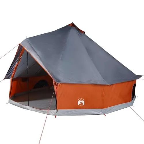vidaXL Tipi Familienzelt für 12 Personen - Geräumiges Campingzelt mit wasserdichtem Design und praktischem E-Anschluss für Stromversorgung, ideal für unvergessliche Abenteuer mit der Familie.
