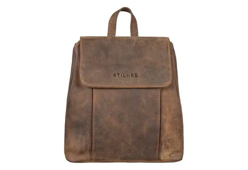 STILORD 'Fiona' Vintage Daypack Rucksack Damen aus Leder - Tagesrucksäcke aus echtem Leder mit ergonomischem Tragekomfort und einzigartigem Vintage-Look - ideal für Schule, Shopping und Freizeit.