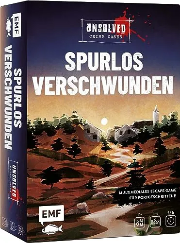 Krimi-Spielebox: Unsolved Crime Cases – Spurlos verschwunden: Multimediales Escape Game mit echten Beweismitteln wie Indizienbrett, Verdächtigenfotos, Zeugenbefragungen und mehr: Für 1–4 Spieler*innen