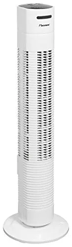 Bestron Turmventilator AFT760Z mit Fernbedienung - Eleganter 78 cm hoher Turmventilator mit 3 Geschwindigkeitsstufen und 75° Oszillation. Ideal für angenehme Luftzirkulation in Wohnräumen, inklusive Timer für bis zu 7,5 Stunden Betrieb.