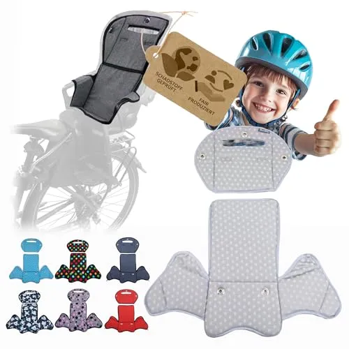 BambiniWelt by Rafael K. Fahrradkindersitz Ersatzbezug Sitzkissen für Fahrradsitz kompatibel mit Römer Jockey M4 grau