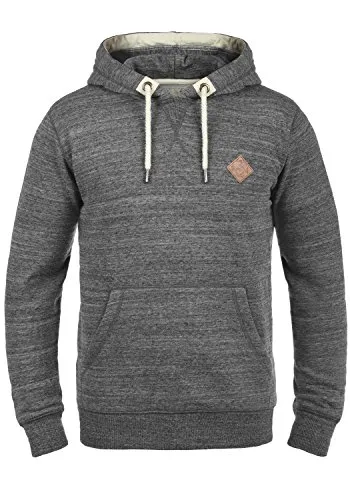 !Solid SDKevin Herren Kapuzenpullover Hoodie Pullover mit Kapuze Kordelzug Rippbündchen Kängurutasche Baumwollmischung Regular fit, Größe:M, Farbe:Grey Melange (8236)