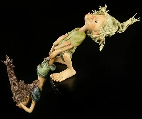 Vogler Dekofigur Kantenhocker Pixie - 19cm Kobold Gnom - Dekofigur aus hochwertigem Polyresin, perfekt zum Verschenken oder Liebhaben. Bringt die magische Welt der Pixies in Ihr Zuhause!