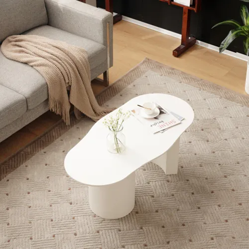 Eleganter unregelmäßiger Couchtisch - Moderner Couchtisch aus hochwertigem MDF mit lackierter Oberfläche, zarter Haptik und stabiler Konstruktion – ideal für stilvolle Wohnräume.