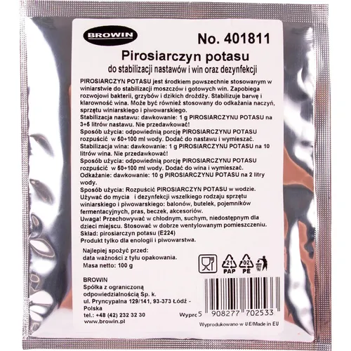 Kaliumpyrosulfit 100 g Schwefelpulver  Weinherstellung Kaliumdisulfit