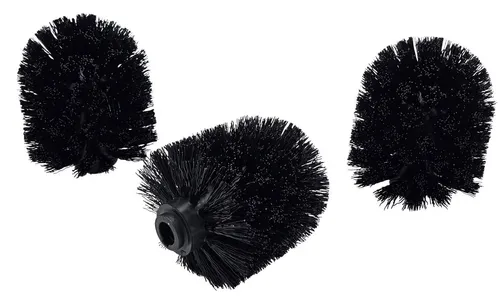 Bambelaa! WC-Reinigungsbürste WC Bürstenkopf Ersatz 3er Set M12 Gewinde 80 mm Schwarz 9 cm