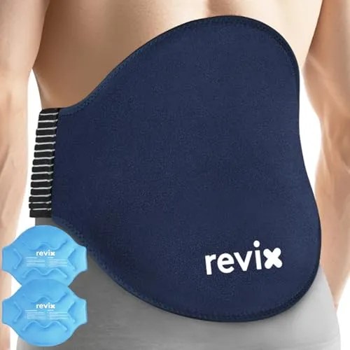 REVIX Extra-Large-Eisbeutel für Rückenlinderung, 2er-Pack wiederverwendbare Gel-Eisbeutel-Umhüllungen für den unteren Rücken, Kältkompressionstherapie zur Linderung von Beschwerden am Taillenumfang