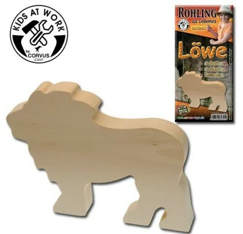 Corvus Experimentierkasten Schnitzholzrohling Löwe 20mm