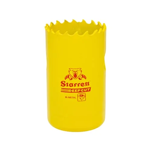 Starrett Tiefschnitt-Lochsäge - DCH0112 Hochleistungs-Bimetall mit zusätzlichen Kobalt-HSS-Zähnen - für Metalle, Holz, Gusseisen, Glasfaser-Kunststoffe - 38 mm