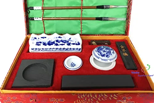 Yudu Chinesische Kalligraphie Set 13 teilige inklusive Box rot