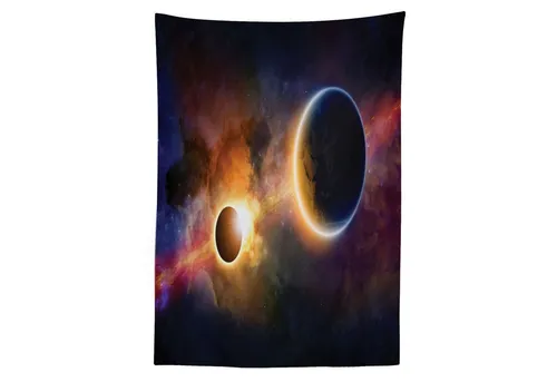 Abakuhaus Tischdecke Farbfest Waschbar Für den Außen Bereich geeignet Klare Farben, Weltraum Planet Erde Sterne