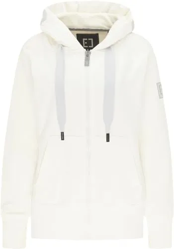 ELBSAND Women's Kelda Hood Jacket - Weißer Hoodie Gr. M - Funktionsjacke mit Reißverschluss und Kapuze, ideal für Freizeitaktivitäten. Hergestellt aus 95% Baumwolle, bietet sie Komfort und Stil. Jetzt entdecken!