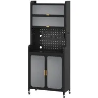 COSTWAY 192 cm Küchenschrank mit Rollen