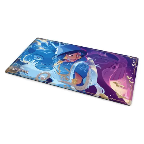 Disney Lorcana Geflüster aus der Tiefe Spielmatte Jasmin - Hochwertige Spielmatte für Disney Lorcana TCG, ideal für spannende Spieleabende. Die auffällige, mehrfarbige Gestaltung sorgt für ein ansprechendes Spielerlebnis.