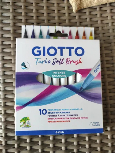 Giotto Turbo Soft Brush Fasermaler Brushpen Filzstifte Pinselspitze Intensiv 10