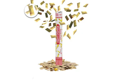 Party Factory Konfetti Party Popper 40cm Gold-Regen Konfettikanone Geburtstag Hochzeit