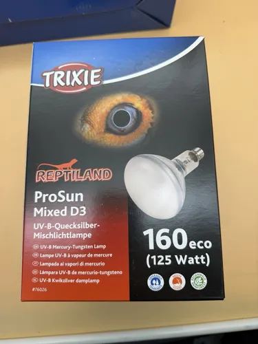 Trixie ProSun Mixed D3 Tungsten Lamp 125W - Effiziente Heizlampe für Terrarien, sorgt für optimale Wärme und Licht für Ihre Reptilien.