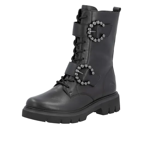 Remonte Damen D1W70 Stiefelette, Schwarz, 36 EU - Wanderschuhe aus echtem Leder mit Komfortweite und herausnehmbarer Einlegesohle für optimalen Tragekomfort.