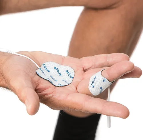 Axion Elektrodenpads für TENS/EMS - 8 selbstklebende Elektroden für Finger und Handgelenk - Elektrotherapiegeräte: Hochwertige Elektroden für optimale Reizstromübertragung, ideal für Schmerzbehandlung und Muskelaufbau, flexibel einsetzbar und einfach anzubringen.