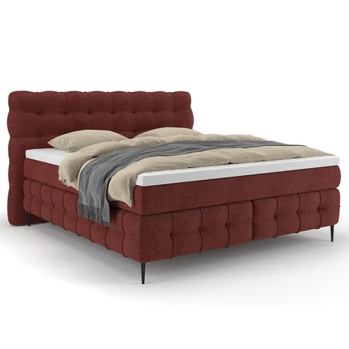 Boxspringbett weinrot 180x200 cm mit Kaltschaumtopper von Roller