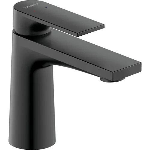 Duravit Tulum Waschtischarmatur S - Elegante Badarmatur in Schwarz Matt - Duscharmaturen mit ikonischem Design von Philippe Starck, wassersparend mit max. 5 l/min und AirPlus für einen spritzfreien Wasserstrahl. Sicherheit durch HeatLock Funktion.