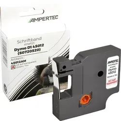 Label Band kompatibel zu Dymo D1 45012 (S0720520) rot auf transparent 12mm x 7m