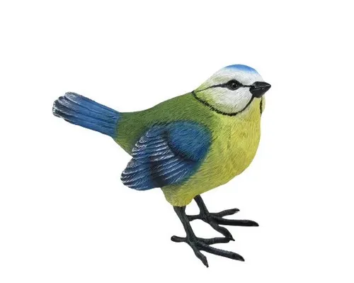 Dekofigur Vogel 10,5 x 12 cm blau gelb blau  Dekofigur