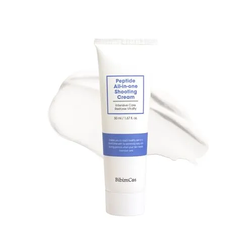 BibimCos Intensive Feuchtigkeitscreme Korean Skincare, Intensive Hydratation und Feuchtigkeitsspeicher, Angereichert mit Hyaluronsäure und Peptiden, für Alle Hauttypen Geeignet, Vegan, 50ml