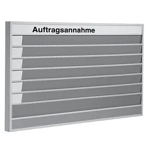 Eichner Planungstafel A4 für den Werkstattbereich - Moderationswand mit 6 Schienen, ideal zur individuellen Beschriftung und effizienten Organisation von Betriebsabläufen in Werkstätten.