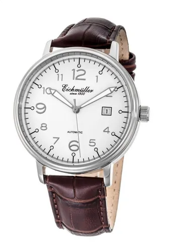 Eichmüller Automatikuhr Herrenuhr 42 mm, Elegantes Design mit Lederband - Hochwertige Automatikuhr von Eichmüller mit präzisem Miyota Automatikwerk und 42 Stunden Gangreserve. Das elegante Design und das braune Nappalederarmband sorgen für hohen Tragekomfort. Ideal für stilbewusste Herren.