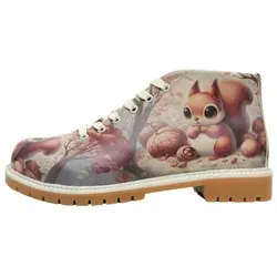 DOGO Shortcut Boots These Are Ma Nuts Damen Stiefeletten - Wanderschuhe mit individuellem Design – handgefertigt aus hochwertigem Lederimitat, ideal für kreative Outfits und umweltbewusste Fashionistas.
