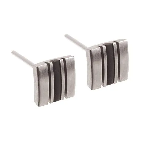 Ernstes Design Ohrringe E157 Edelstahl m. Kautschuk Ohrstecker