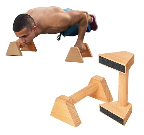 Liegestützgriffe aus Holz, 2 Stück 25cm Gelenksschonende Parallettes Ergonomische, Rutschfeste Handstand Griffe Nachhaltige, Calisthenics Equipment für Indoor, Outdoor, Ideal für Handstand Liegestütze