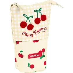 safta Federmäppchen Federmäppchen stehend Cherry Beige (8 x 19 x 6 cm)