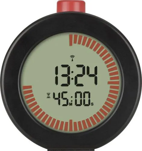 TFA Dostmann 60.2569.01 Funk Wecker Schwarz, Rot Alarmzeiten 1 1 Timerzeit, Großes Display