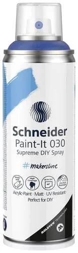 Schneider Paint-It 030 Supreme DIY Acryllack (hochdeckende Sprühfarbe, UV-beständig, 200 ml, Acrylspray für fast alle Untergründe) blue matt