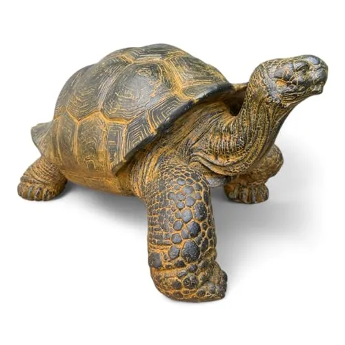 FaHome Stein Schildkröten – Wetterbeständige Gartendeko in Gelb aus Glasfaserbeton