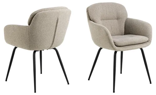 Mid.you Armlehnstuhl Beige – Retro Eleganz für Ihr Esszimmer