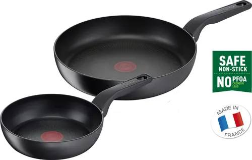 Hard Titanium Pro Frypan Set 24 & 28 cm - Hochwertiges Pfannenset mit extrem langlebiger Titan-Beschichtung, ideal für perfekte Ergebnisse bei jedem Gericht. Genießen Sie gleichmäßige Hitzeverteilung und perfekte Sear-Ergebnisse dank innovativer Thermo-SignalTM-Technologie.