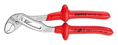 KNIPEX Alligator, VDE Wasserpumpenzange 250 mm - Chrom-Vanadium, schlanke Bauform für besseren Zugang und 30 % mehr Greifkapazität