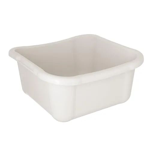 KADAX Rechteckige Wäscheschüssel, Robuste Wäschewanne, Waschschüssel mit bequemen Griffen, Aufbewahrungsbehälter, Kompakte Reinigungswanne, Schüssel (Weiß, 12L)