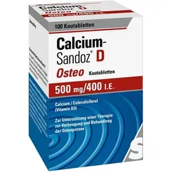 Calcium Sandoz D Osteo 500mg/400I.e. Kautablette 100 ST von Hexal